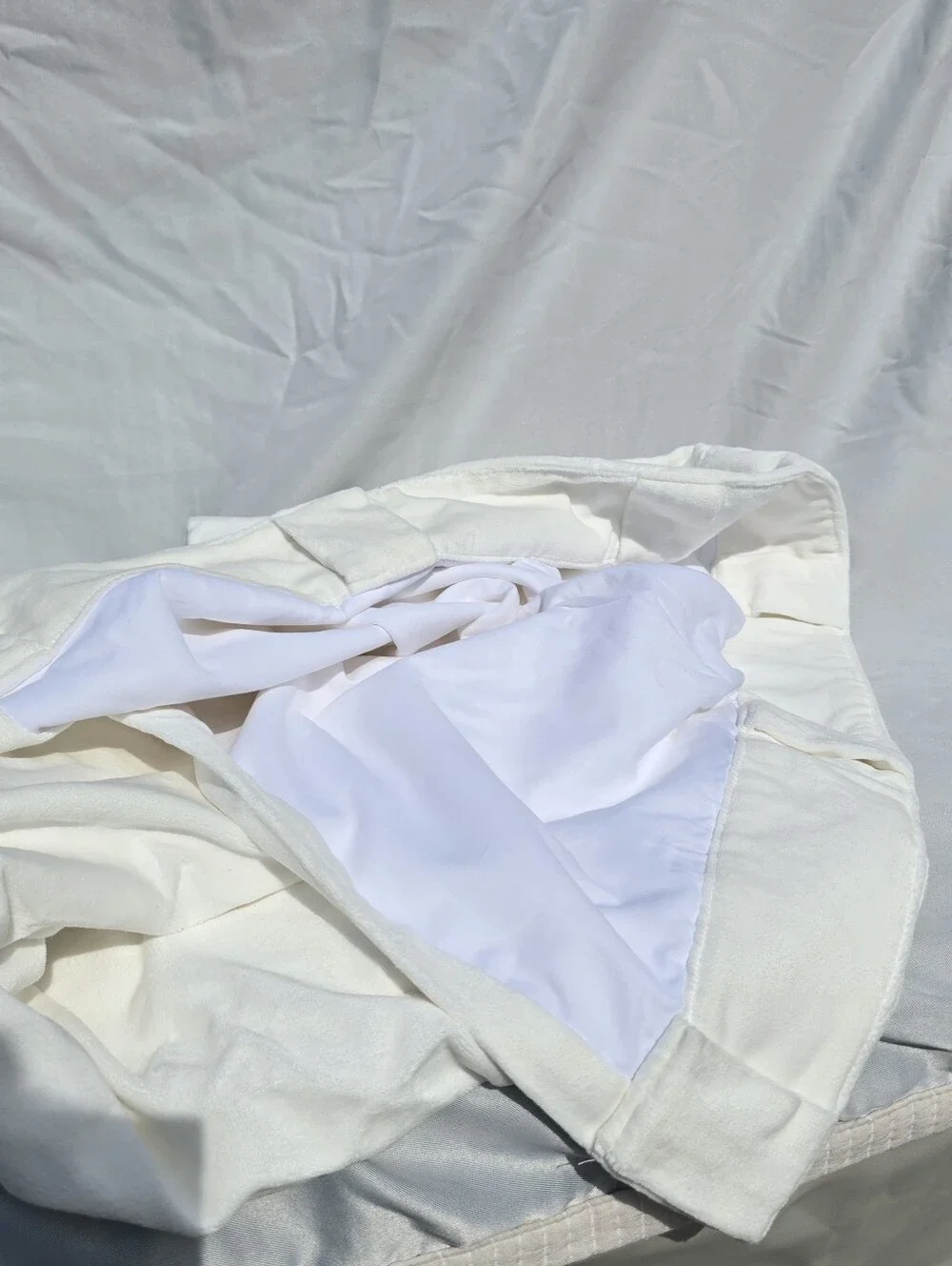 Quince 48x96 Room Darkening 100% Cotton Velvet Ivory 1 Panel Curtain 48